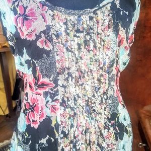 NWT American Rag Cie floral chiffon top size M